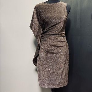 Vince Camuto Metallic Gold Ruched Dress